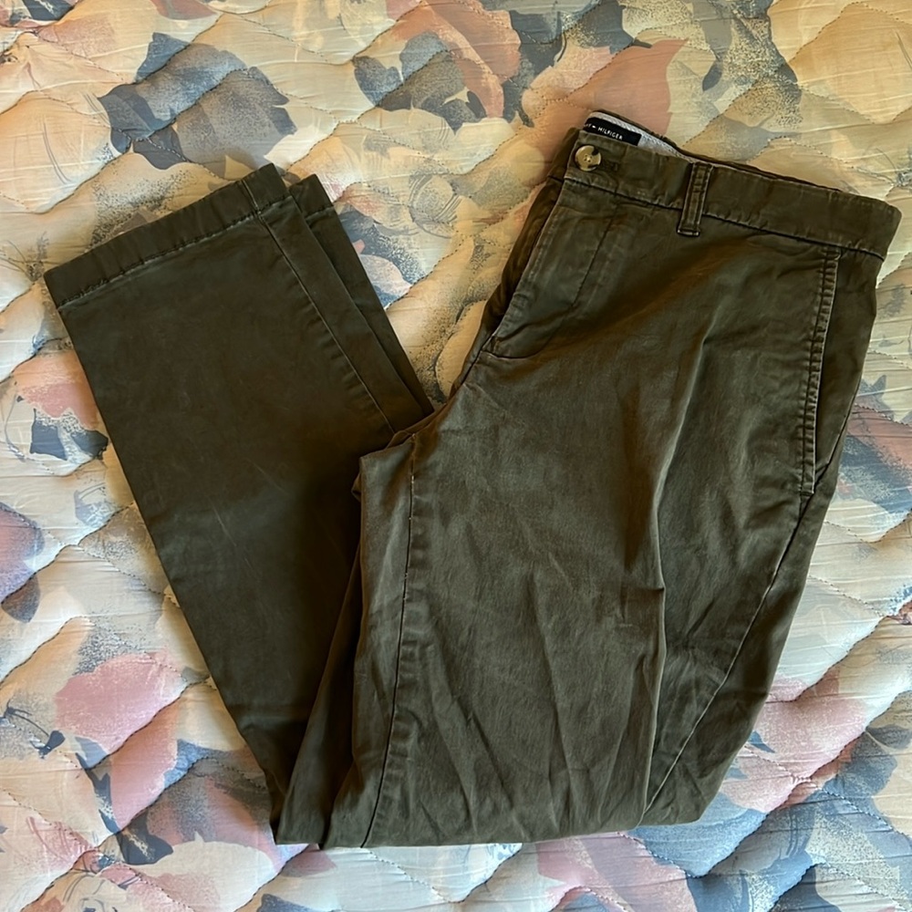 Tommy Hilfiger Olive Slim Fit Chinos